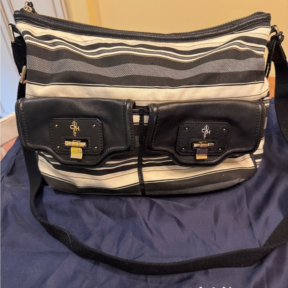 Cole Haan Black and Cream Crossbody Bag